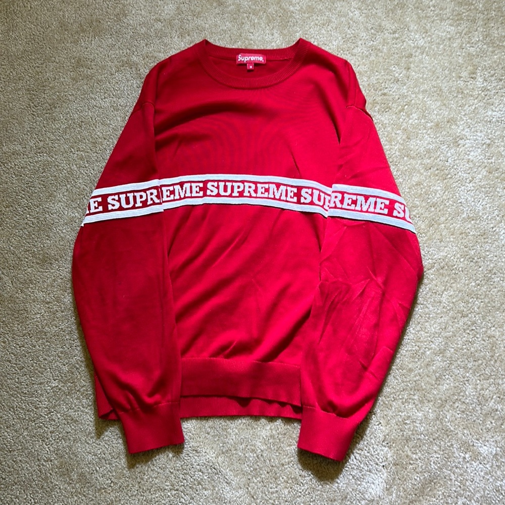 Supreme Logo Striped Knit Top (Men’s Medium)